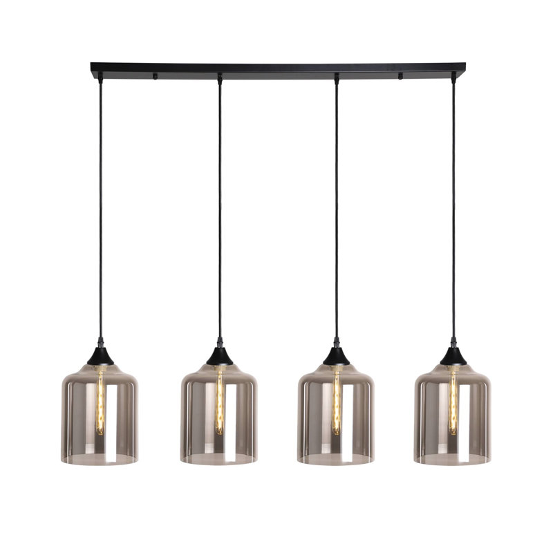 Gunda 4 - Light Kitchen Island Pendant, Smoke, Black