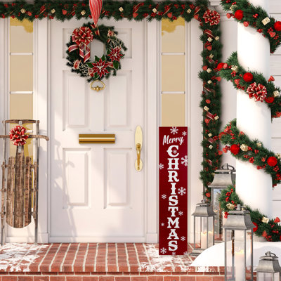 Enseigne de porche 36 "rouge Merry Christmas