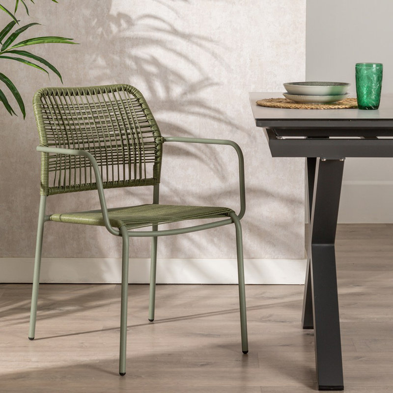 Alyk 44cm H Stacking Armchair, Green