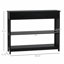 Console console avec tiroir extra large, 2 tablettes ouvertes et structure en lattes de bois-1016055825