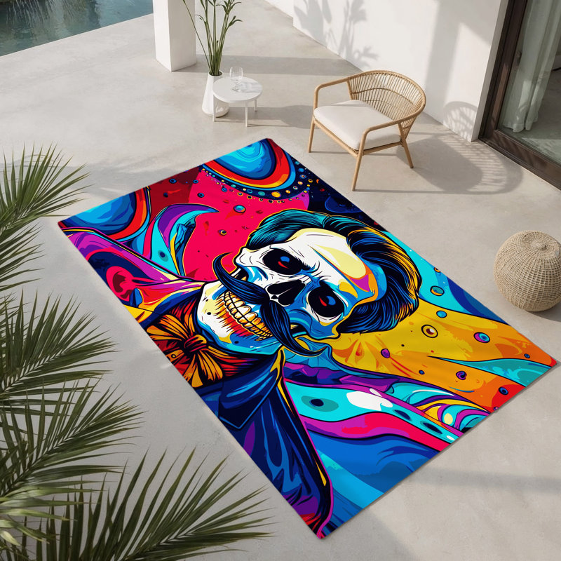 Tapis intérieur et extérieur Radiant Streams, Rectangle 1 pi 6 po x 2 pi 6 po