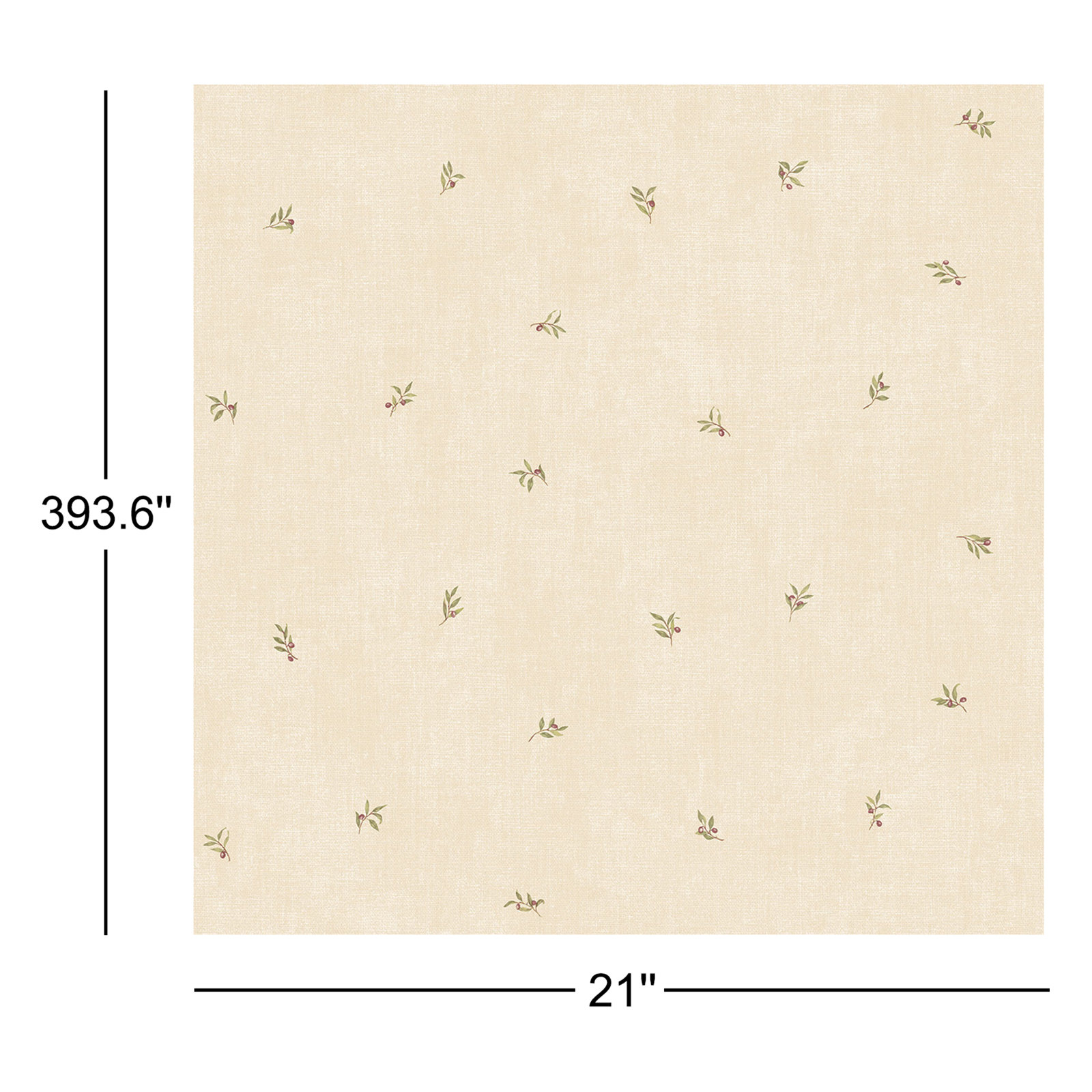 Kitchen Recipes Leaf Motif 32.8' L x 21" W Smooth Wallpaper Roll, Beige/Purple