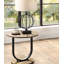 Ensemble de tables basses 3 pièces de style industriel avec finition en chêne rustique et noir sable, base en acier en U, plateau en bois reproduit