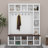 Farmhouse Hall Tree, Entryway Coat Rack With Metal Hooks, Storage Shelves, Bench Seat-48819670