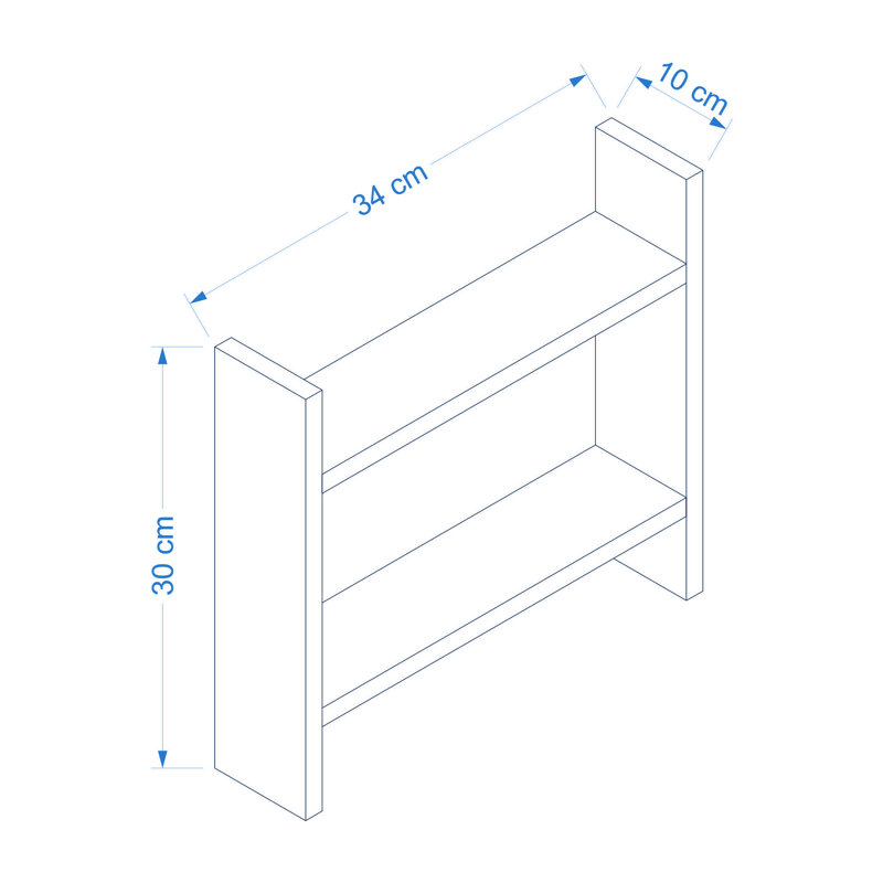 Tablette de cuisine moderne anthracite 13,4 po x 3,9 po x 11,8 po | Panneau de particules 100% enduit de mélamine, durable et élégant | Parfait pour organiser l'espace de cuisine, design élégant pour les maisons contemporaines