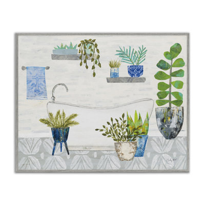 Stupell Industries Rustic Botanical Bathroom Giclee Art by Courtney Prahl