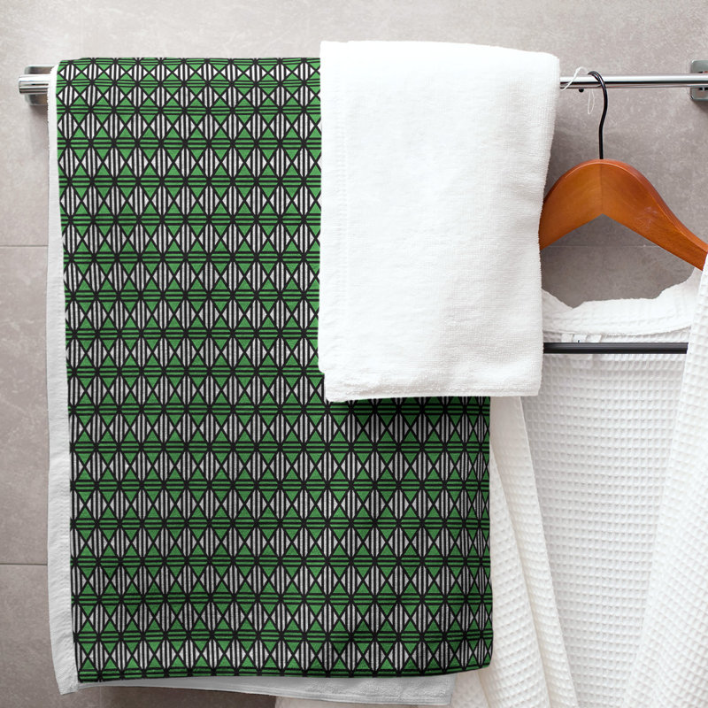 Serviette de bain à losanges, Vert