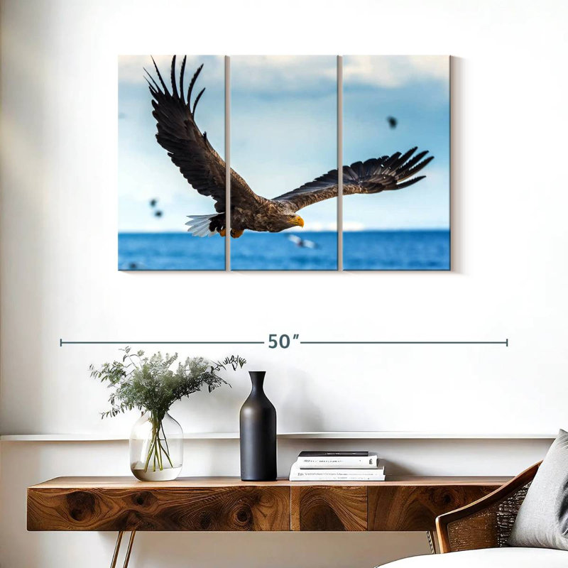 Aigle Brampt en vol, H 24 po x l 38 po