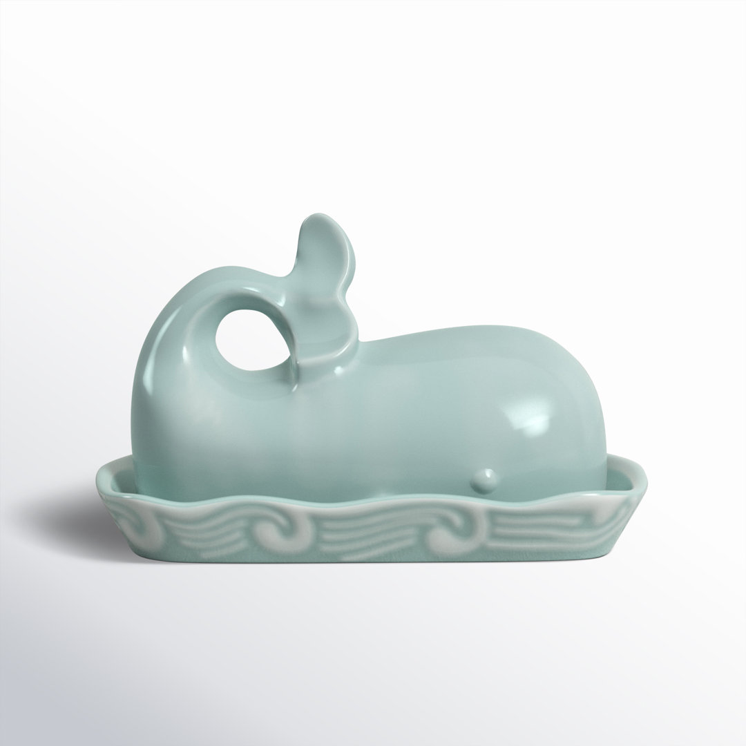 Birch Lane™ Leonida Ceramic Butter Dish Birch Lane™ Color: Light Blue