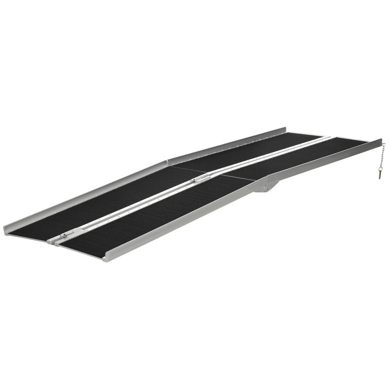 Rampe portative pour fauteuil roulant de 8 pi, rampe pliante en aluminium pour personnes à mobilité réduite, capacité de charge de 594 lb