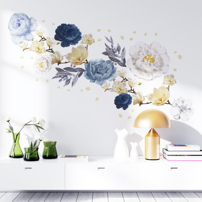 Watercolor Flowers Non-Wall Damaging Wall Decal