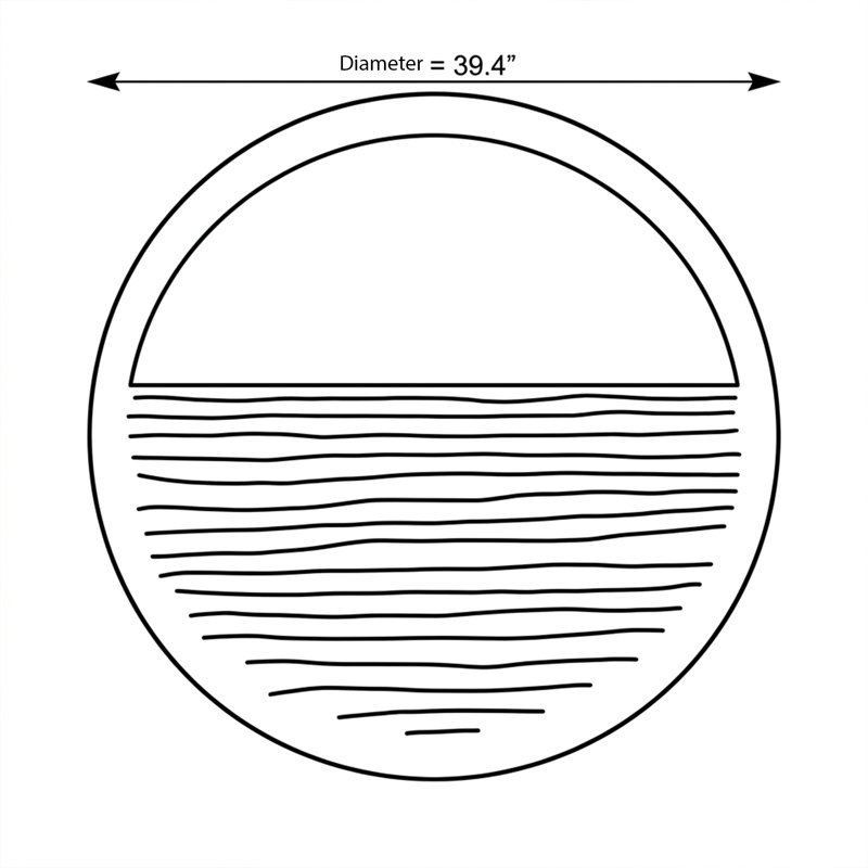 Abstract Striped Round Bath Mat