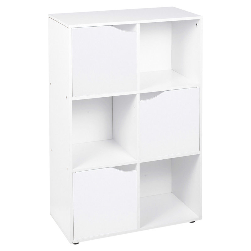 Swarna 80cm H x 50cm W Cube Bookcase, White/White