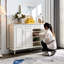 Banc de rangement blanc en bois manufacturé