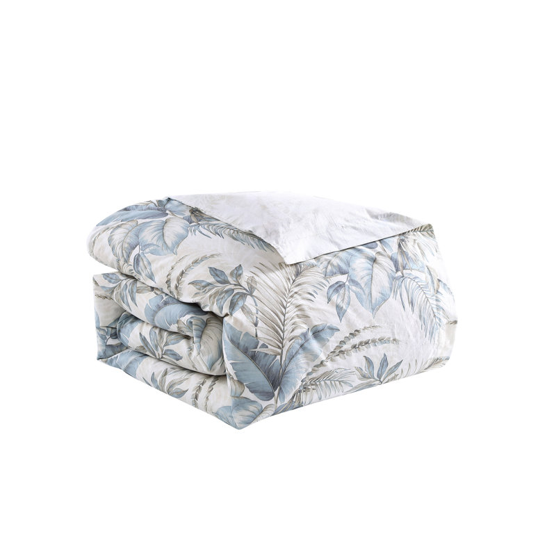 Blue Cotton Full/Queen Tropical Duvet Cover Set