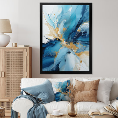 Blue And White Glacier Charm II - Abstract Wall Decor