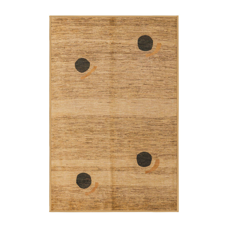 Tapis décoratif multicolore à motif abstrait, Rectangle 4 pi x 6 pi