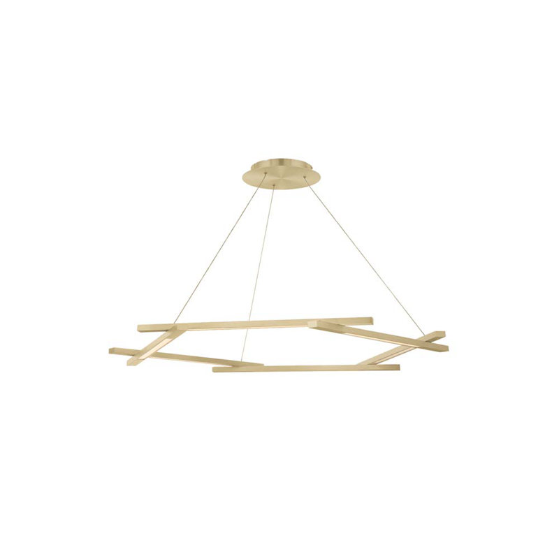 Metric 6 - Light LED Chandelier, Brushed Aluminum, 1.5" H x 48" W x 48" D