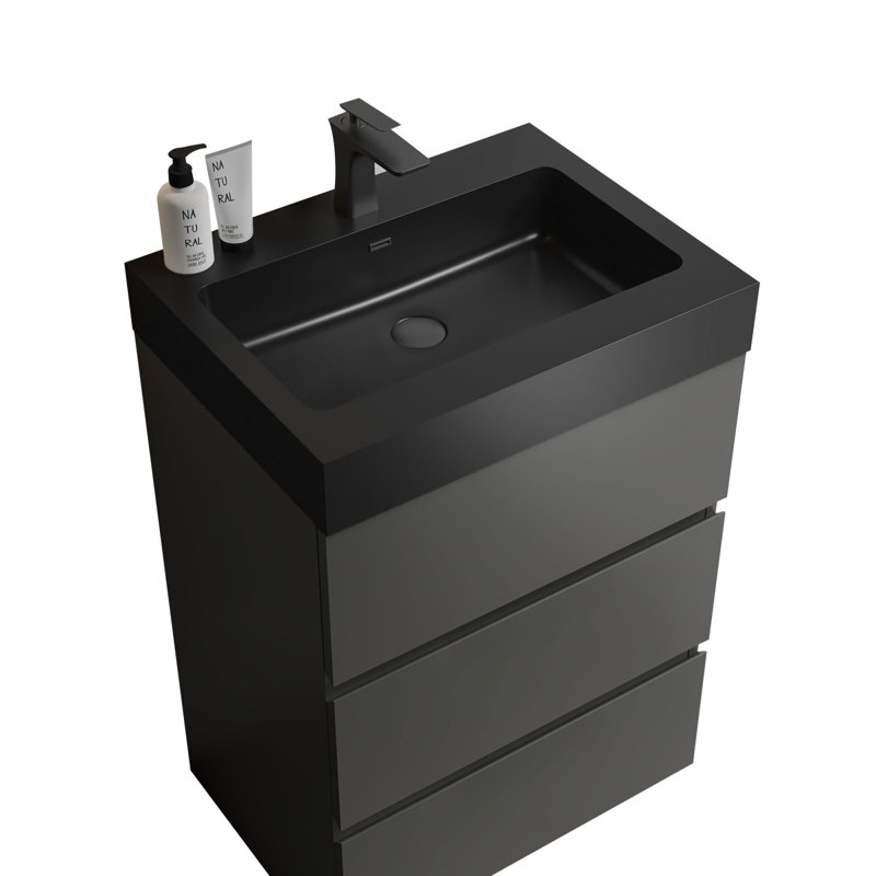 24'' Single Bathroom Vanity with Plastic Top