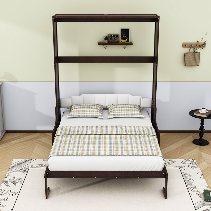 Grand lit escamotable / escamotable avec coussin confortable, Espresso