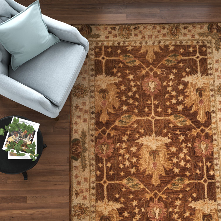 Armintha Oriental Handmade Tufted Wool Brown/Beige Area Rug