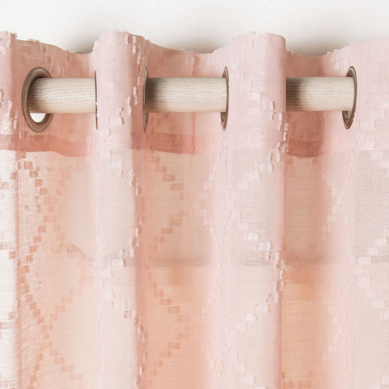 Kogan Semi Sheer Curtain Single Panel, 52" W x 84" L, Pink