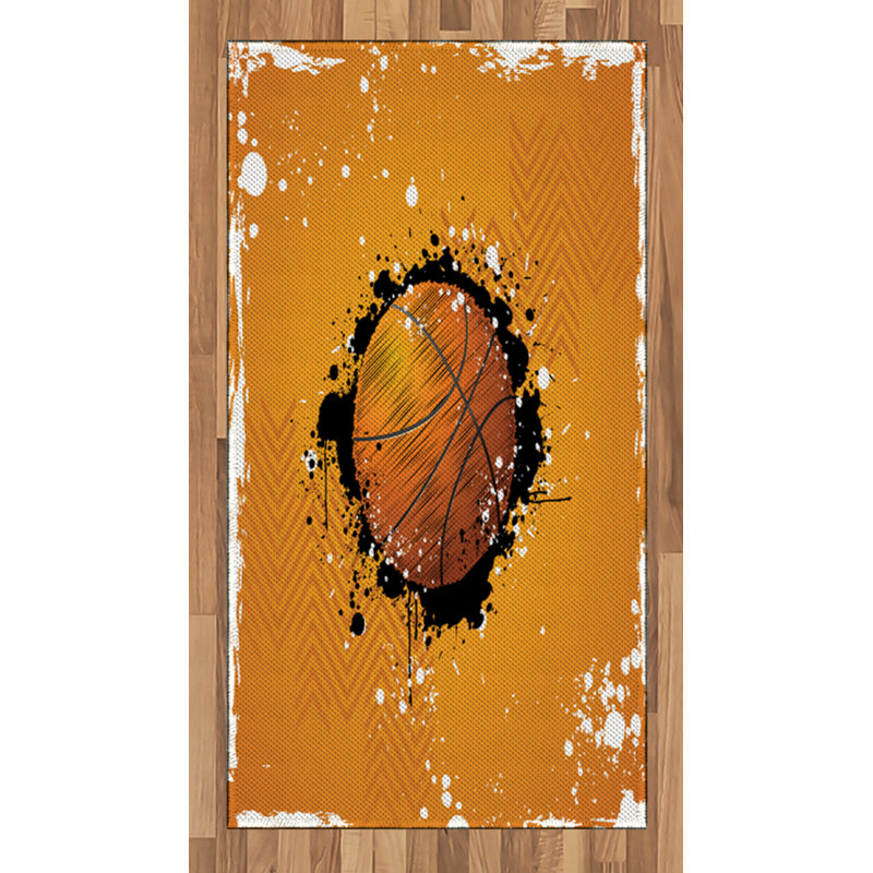 Orange High Density Long Fiber Poly Threads Decorative Area Rug Carpet, Rectangle 2'7" x 5'
