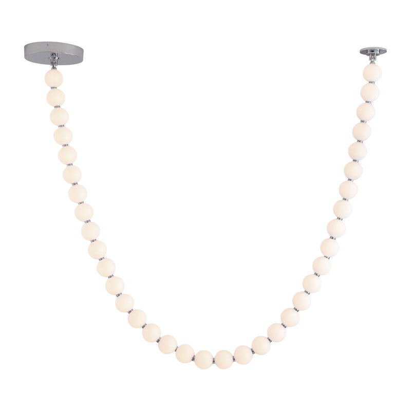 Akoya Chrome LED Pendant, 125" H x 3.25" W x 3.25" D