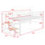 Maximisez l'espace au sol avec un lit mezzanine simple, des escaliers de rangement intégrés et une structure en métal robuste-117562392