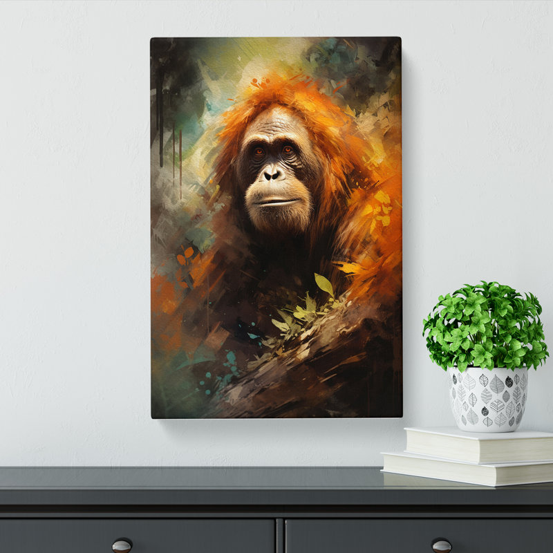 Orangutan Impressionism - No Frame Print, 60cm H x 40cm W x 3cm D