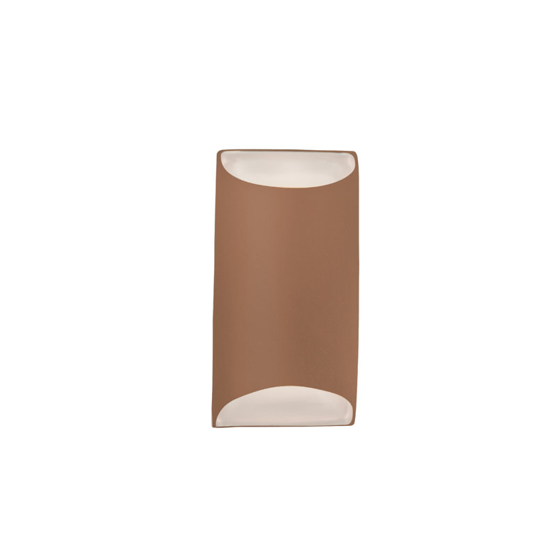 Beda Ceramic LED Wall Light, 10.75" H x 5.5" W x 4" D, Adobe