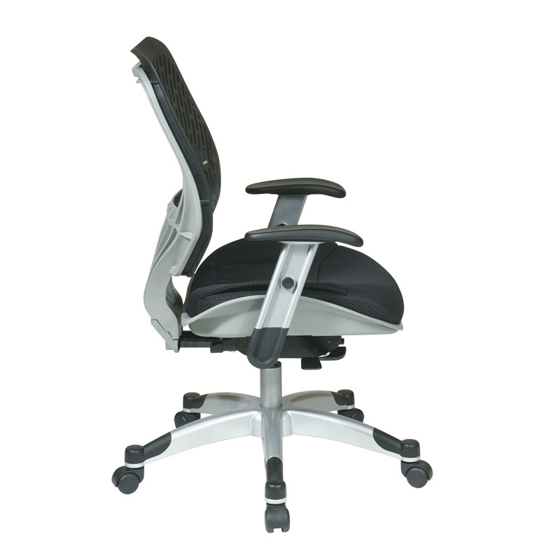 Black Mesh and Metal Adjustable Executive Office Chair