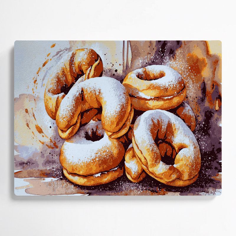 Desserts Beignets, art mural gris en métal, H 11 po x l 14 po