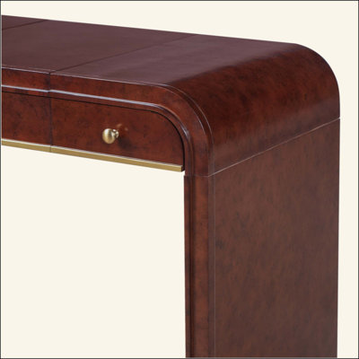 Bureau de coiffeuse classique en bois avec miroir rabattable, coiffeuse 3 en 1 avec 2 tiroirs et espace de rangement pour la chambre à coucher