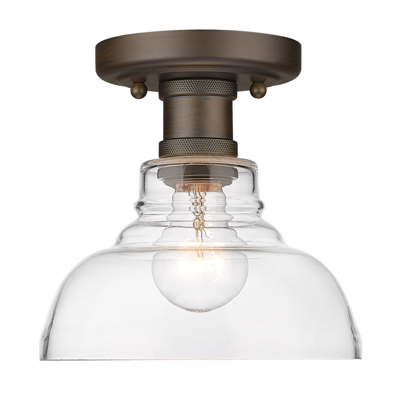 Plafonnier encastré Searcy, Brun foncé, Verre transparent