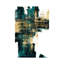 Infatuation Gold On Teal I by Alex Wise - Wrapped Canvas Painting-1182546451