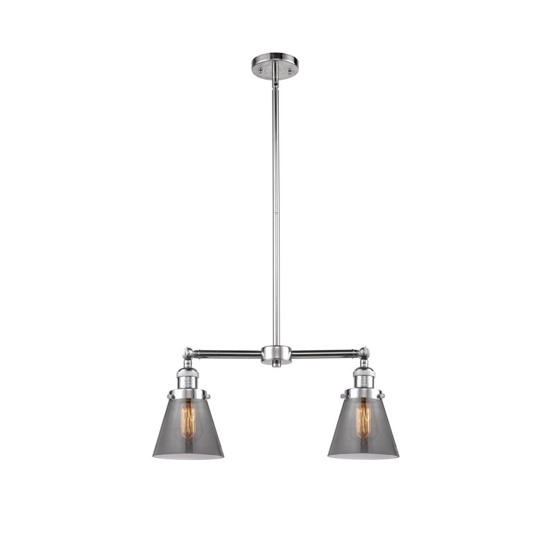 Stonecipher 2 - Light Kitchen Island Pendant, No Bulb Included, Smoked, Polished Chrome