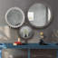 Miroir rétro 26 "en forme de X pour décoration intérieure - salle de bain, salon, entrée, entrée décorative blanche