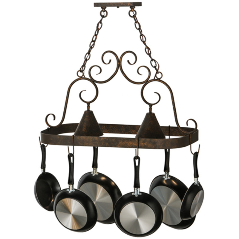 Elana Steel Handcrafted Oval Hanging Pot Rack