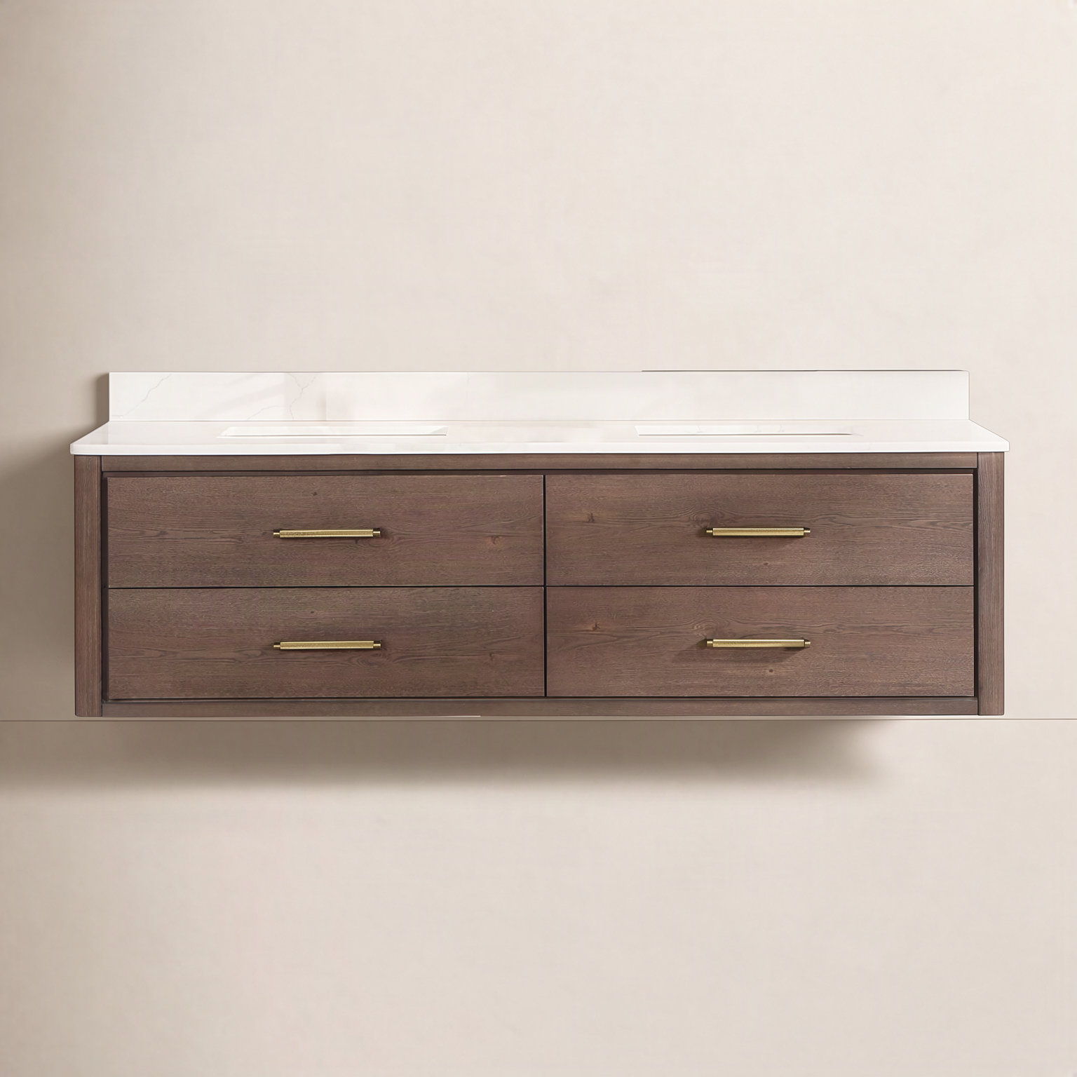 Cristo 72'' Double Bathroom Vanity, Dark Brown Oak