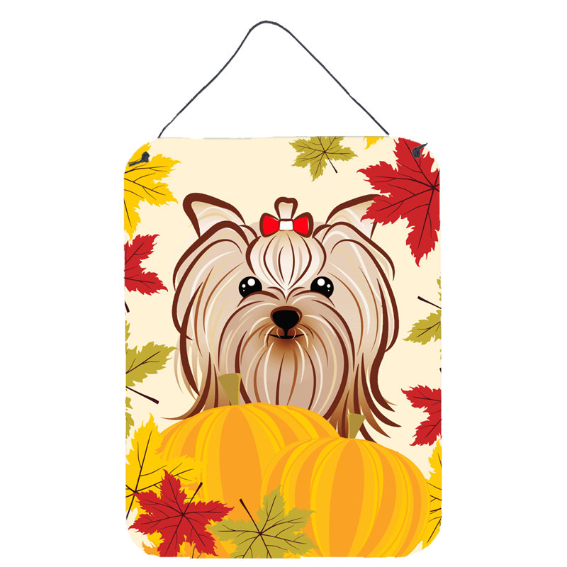 Décoration murale corgi de thanksgiving sable, Yorkshire Terrier Yorkie