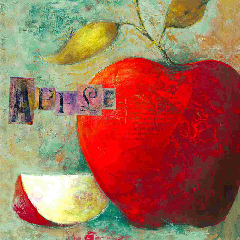 Pomme - impression sur toile tendue, L 20 po x H 20 po