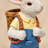 Rabbit Garden Statue in Blue Overalls