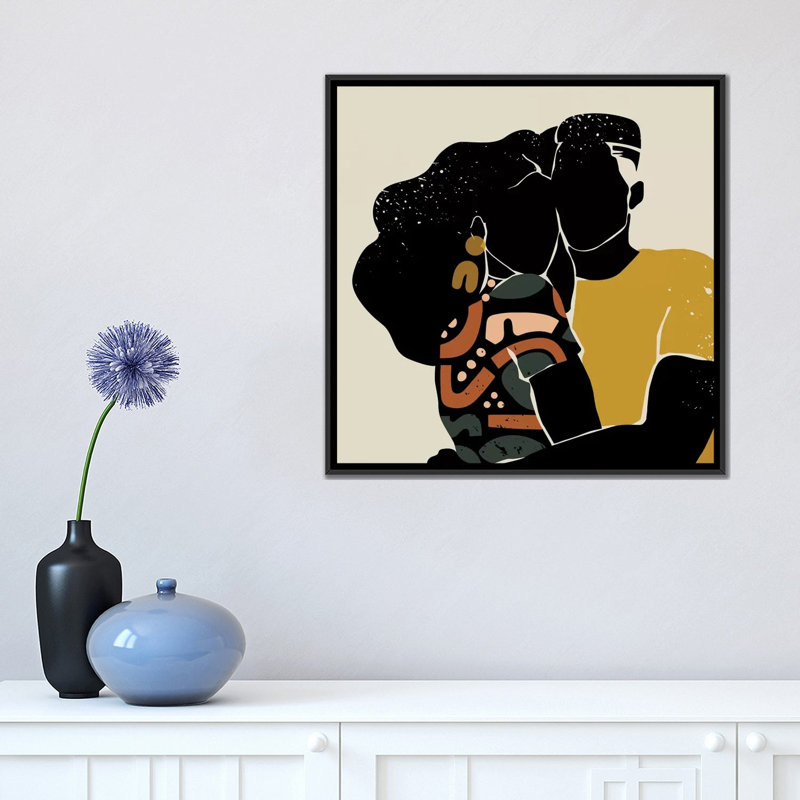 «Black Love», reproduction d'impression, Aucun mat, H 18 po x l 18 po x 1,5 po, Toile avec cadre noir