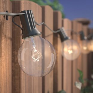 Electric Café String Lights with 10 Brown Metal Domes - LumaBase