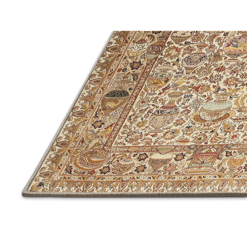 Tapis oriental brun / beige, Rectangle 8 pi x 10 pi