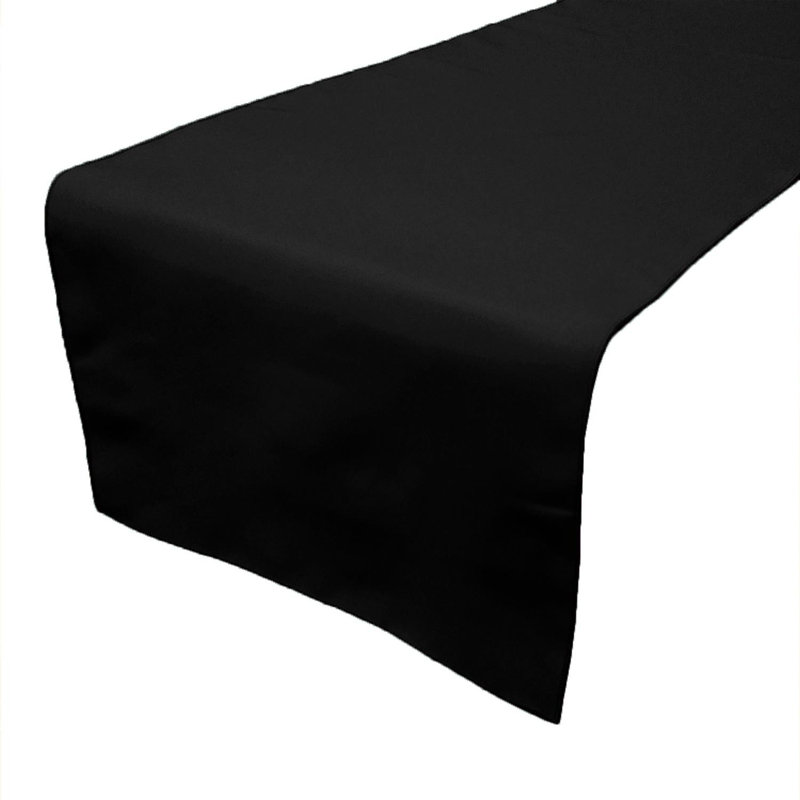 Ollig Rectangle Polyester Table Runnner, Black, 72" x 24" 