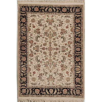 Hand-Knotted High-Quality Ivory Area Rug