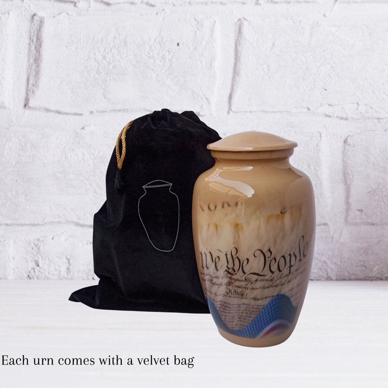 Roely Handmade U.S Constitution Patriotic Cremation Urn