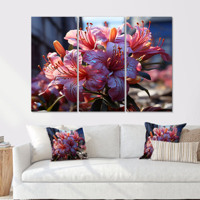 Graffiti Rhododendron Urban Oasis I - ensemble d'art mural Rhododendron